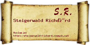 Steigerwald Richárd névjegykártya